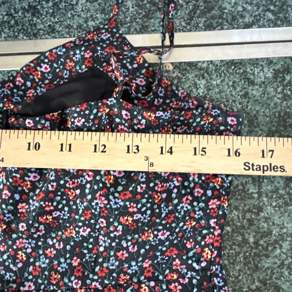 Madewell Women's Silk Button-Wrap Cami Dress in Fieldwalk Ditzy Floral Print 4 - Picture 9 of 13